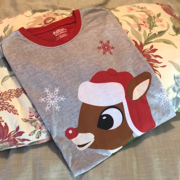 RUDOLF The Red-Nosed Reindeer Size XXL Christmas Long Sleep-shirt Cozy $39 NEW - Picture 2 of 9